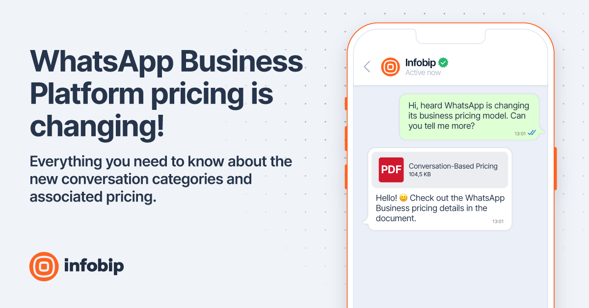 WhatsApp Business Platform pricing changes from June 1st 2023