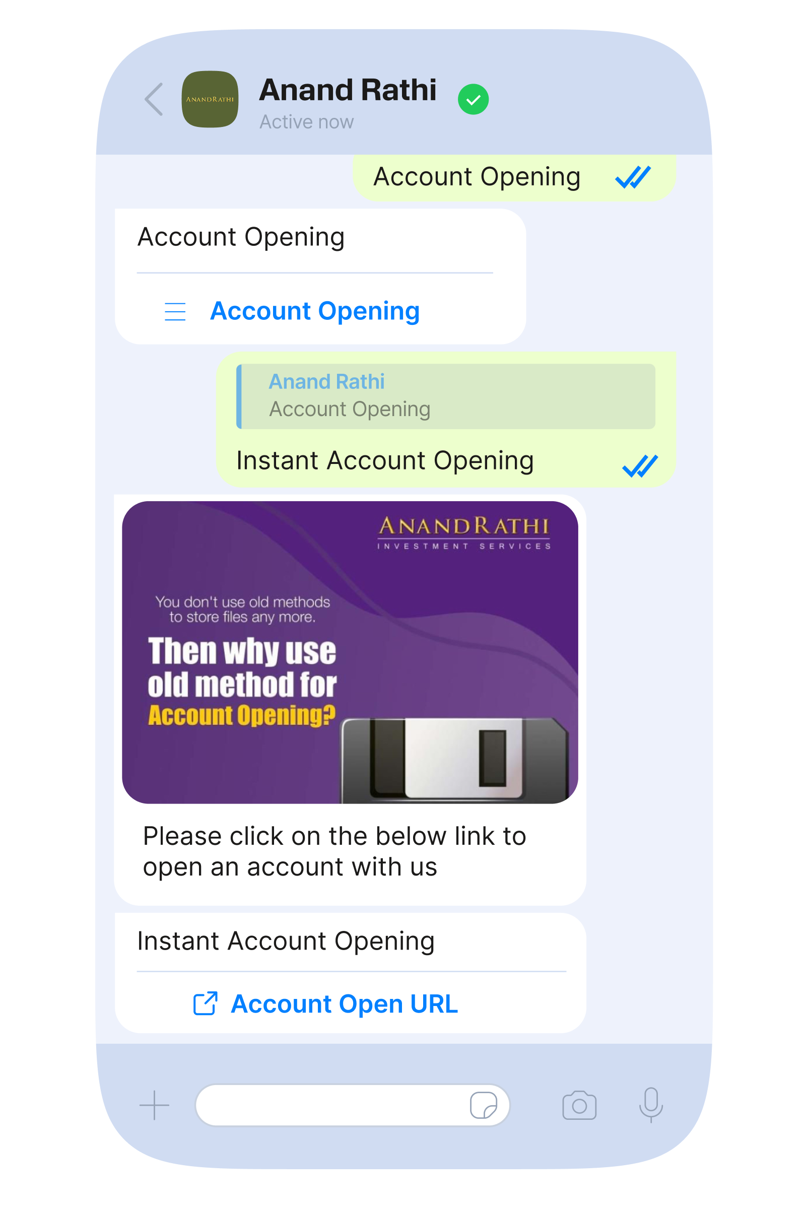 WhatsApp use case account opening