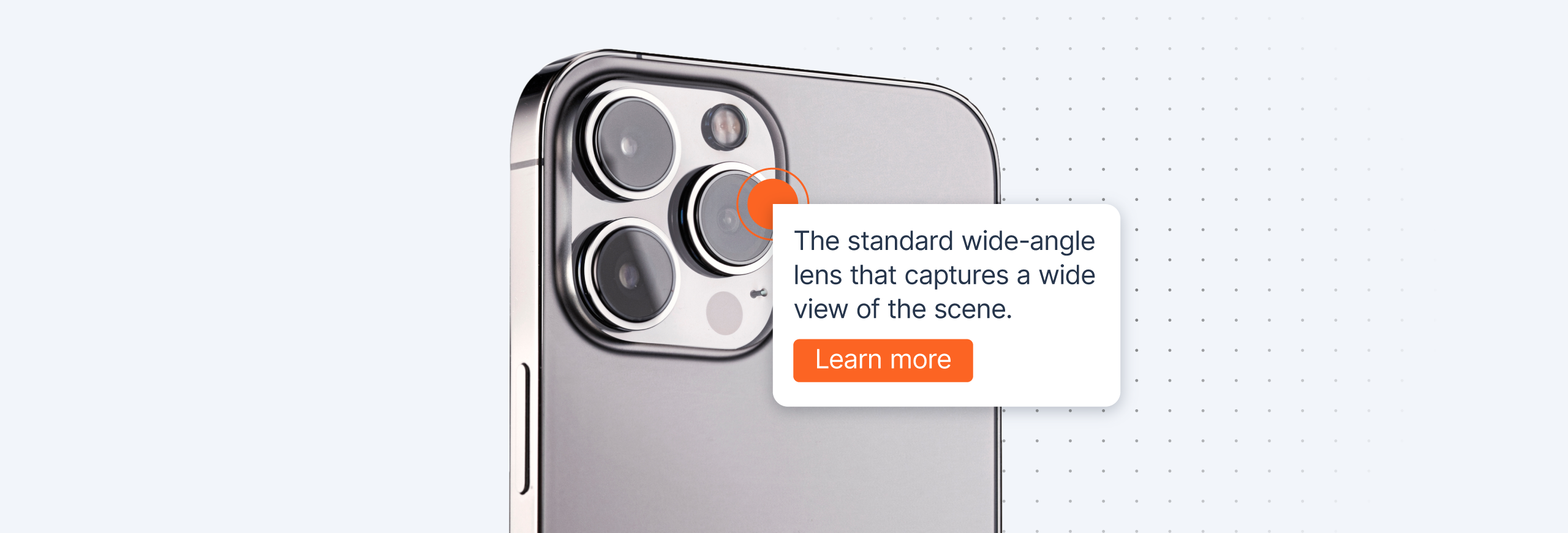 Kinetic content showing an image hotspot that displays product information.