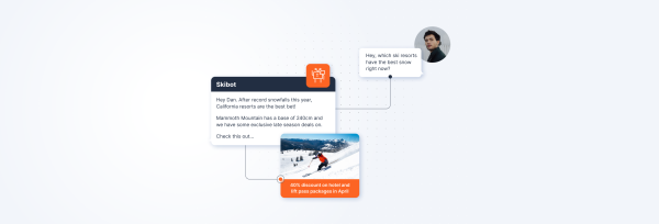 Blog header showing an interaction between a customer and ski brand