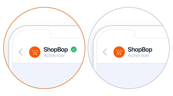 WhatsApp verified brand vs not verified
