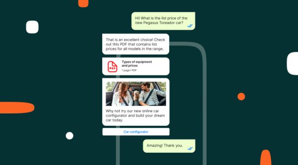 Header image for blog about how to easily build a chatbot for WhatsApp.