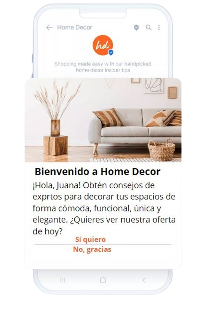 Example of RCS message