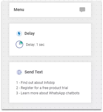 Screenshot showing how to configure a Delay option.