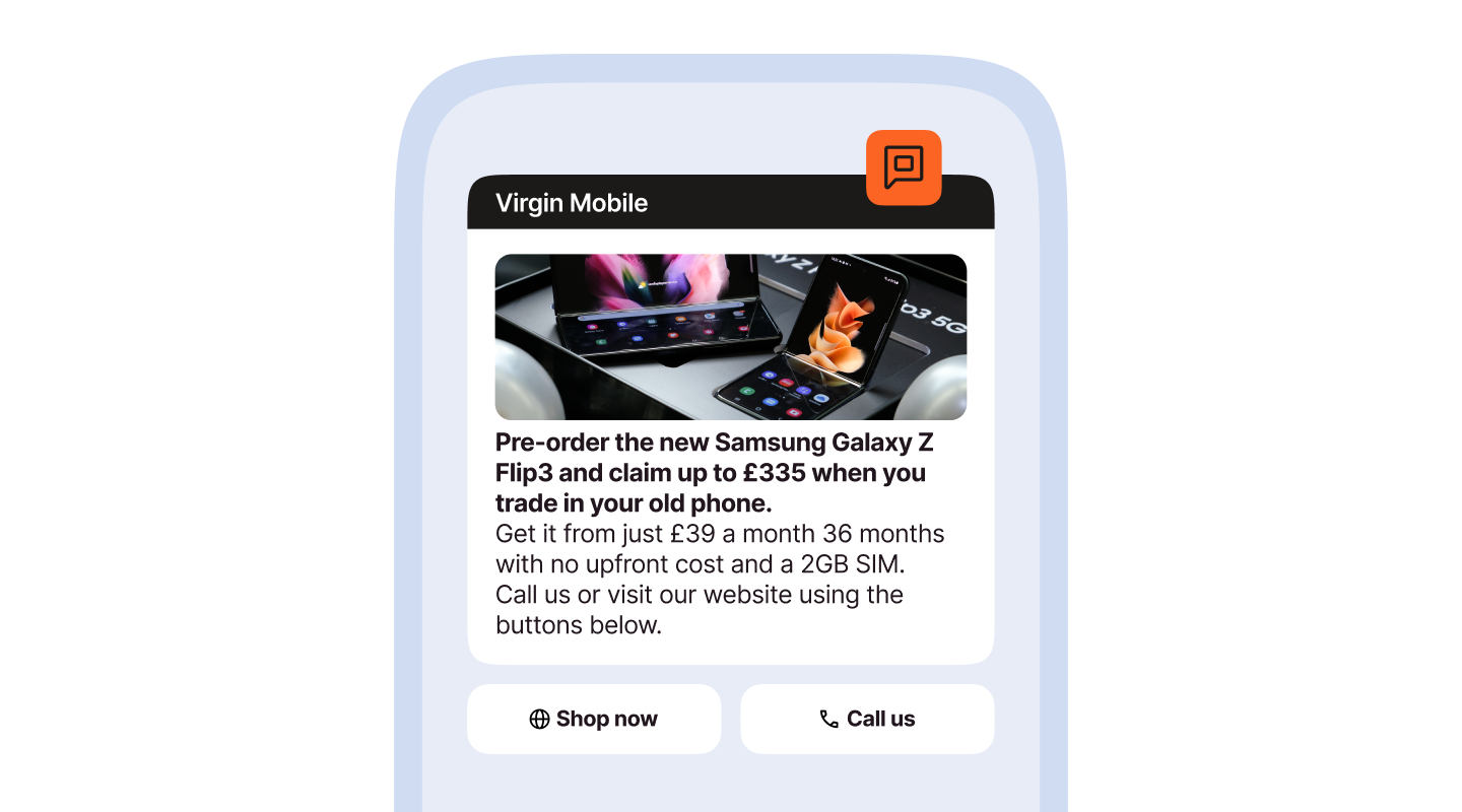 Imagen muestra un aviso de promoción de Virgin Mobile.