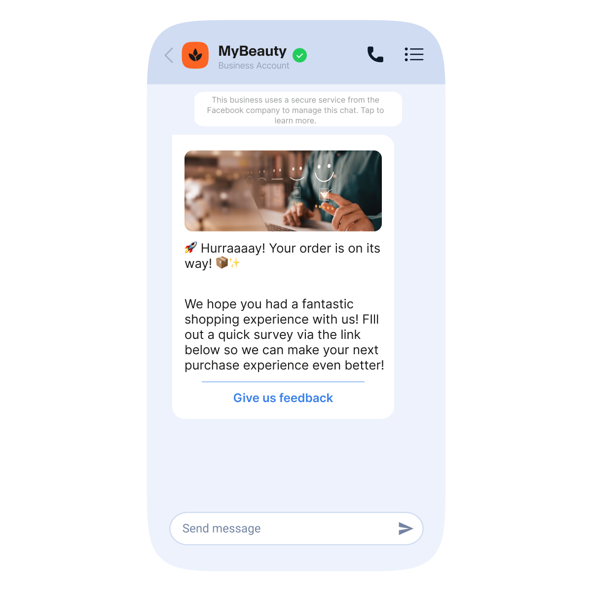 WhatsApp Utility Messages feedback survey