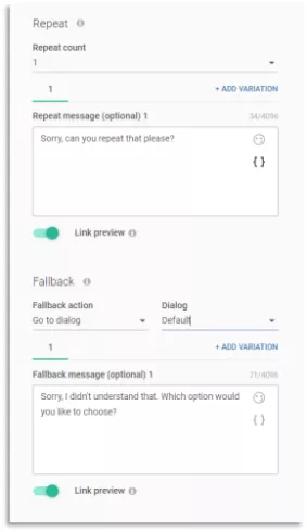 Screenshot from the portal interface showing how to set a fallback option