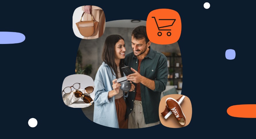 Imagen de clientes satisfechos con sus compras.