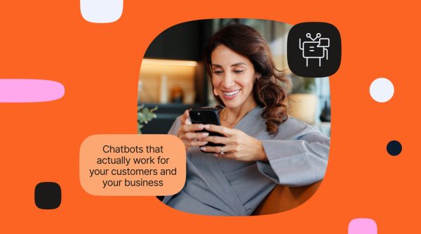 Blog header image for an Infobip post on chatbot benefits.