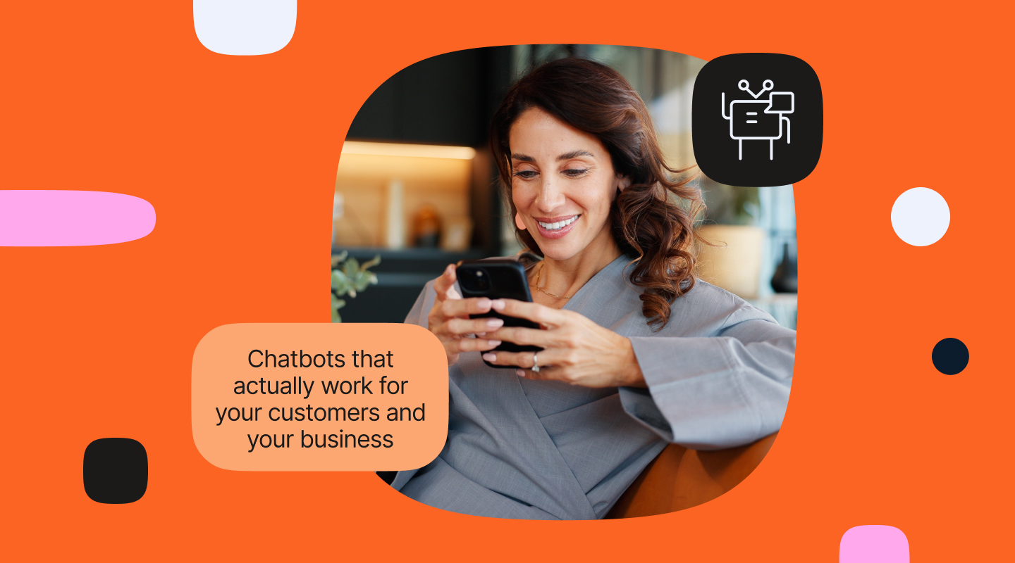 Blog header image for an Infobip post on chatbot benefits.