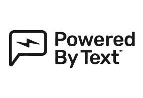 Powered by Text logo