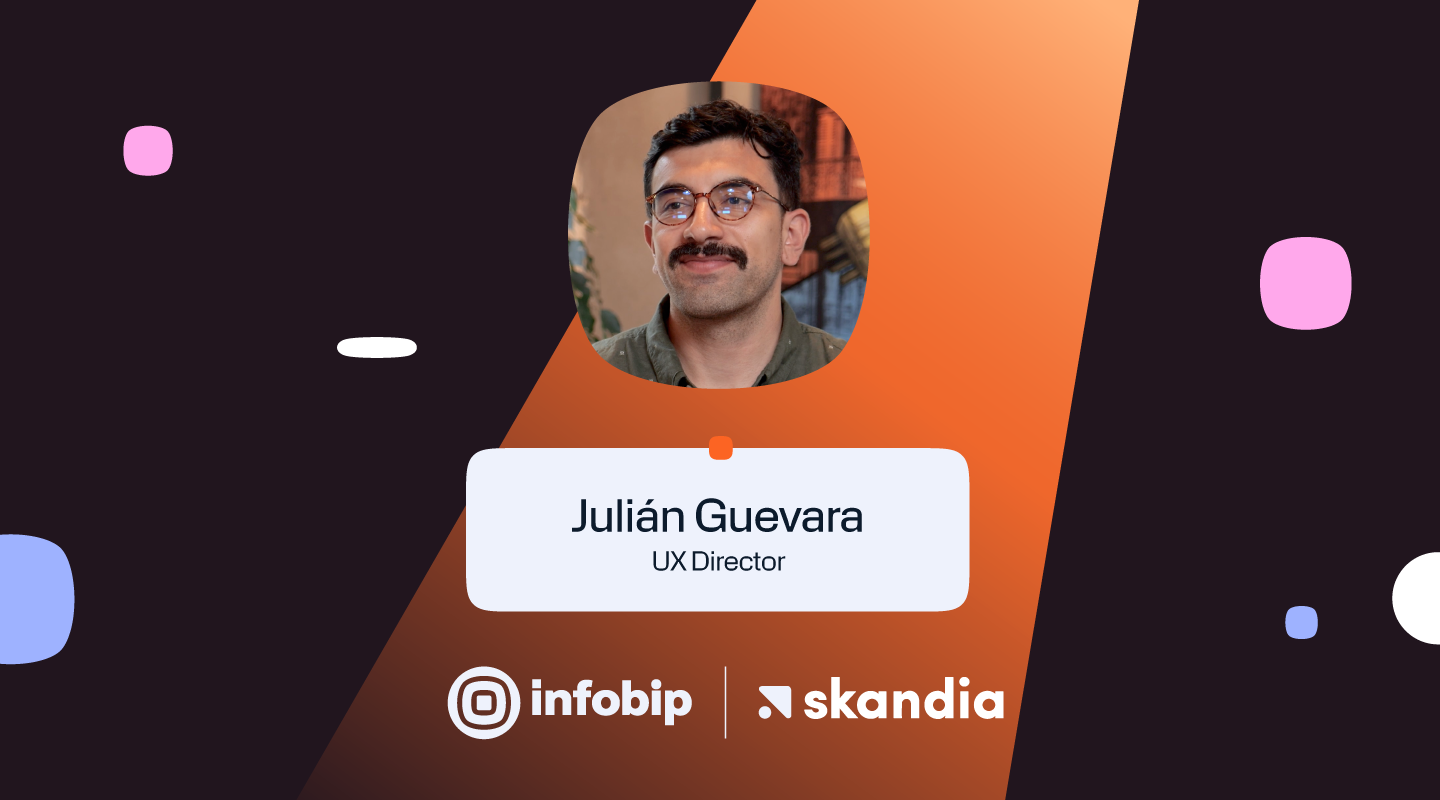 Header image for Skandia x Infobip spotlight blog showcasing Julian Guevara, UX Director at Skandia