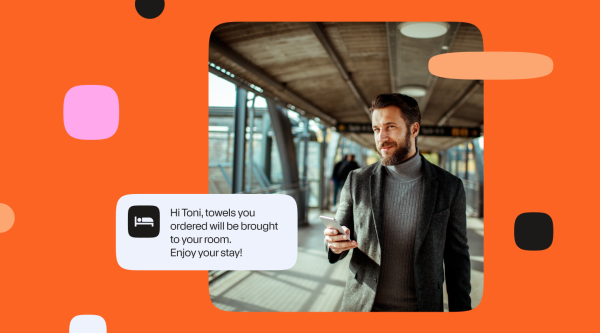 Header for Customer Data Platform Use Cases, Examples, and Case Studies, showcasing a man holding his phone and a message pop up.