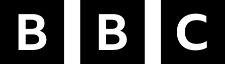 BBC logo black background and white letters