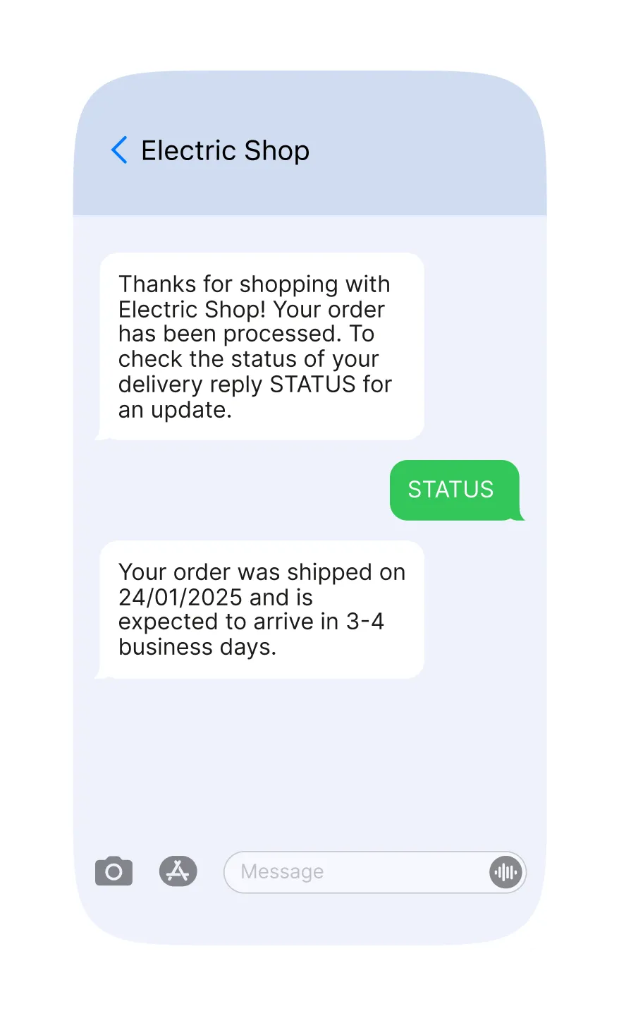 Intercambio de mensajes SMS en una experiencia de comercio electrónico