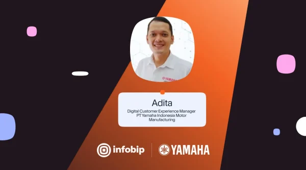 Yamaha Indonesia: Turning digital curiosity into high-intent leads” with a portrait of Adita, Digital Customer Experience Manager at PT Yamaha Indonesia Motor Manufacturing, and the Infobip and Yamaha logos