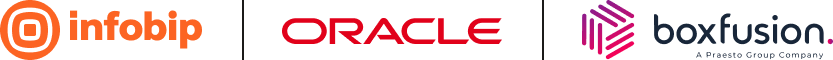 Infobip, Oracle and Boxfusion logos